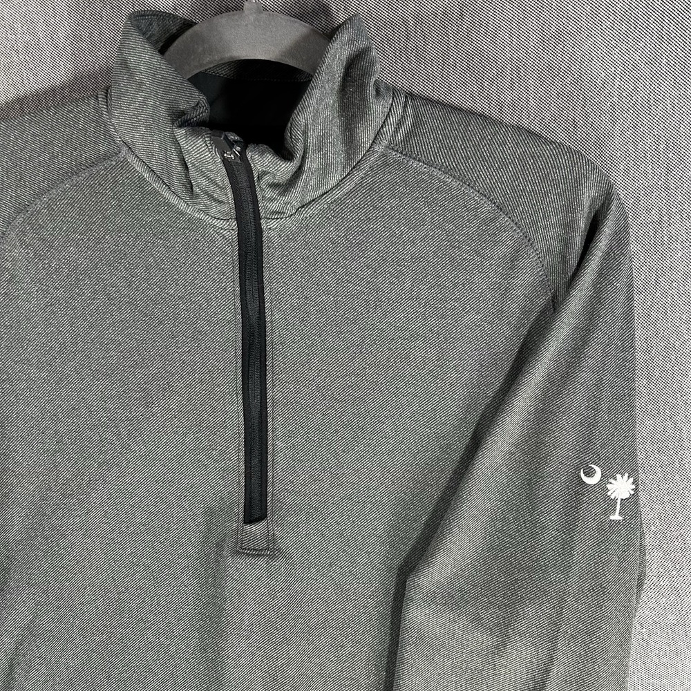 Vineyard Vines Performance 1/4 Zip Mens M Gray‎ South Carolina Palmetto Preppy